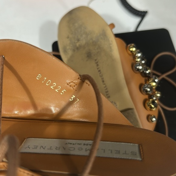 Stella McCartney bead-embellished artificial Gladiator Leather Sandals Size 6.5 - Picture 6 of 7